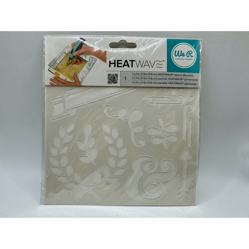 We R Memory Keepers Heatwave Stencil 7x7 White Flourish Foil Tool Accessory New